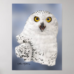 Snowy Owl Caricature Poster