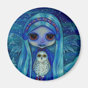 Snowy Owl Fairy Magnet