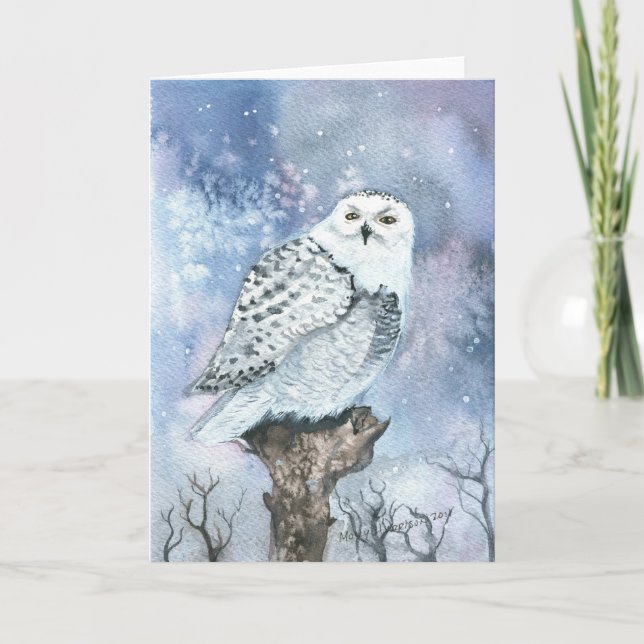 Snowy Owl Fine Art Greeting Card (Front)