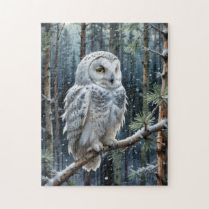 Snowy Owl in Winter Jigsaw Puzzle