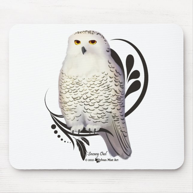Snowy Owl Mouse Mat (Front)