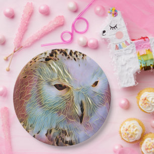 SNOWY OWL PAPER PLATE