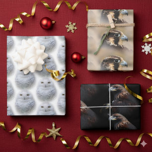 Snowy Owl / Peregrine Falcon / Golden Eagles Wrapping Paper Sheet