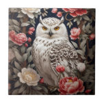 Snowy Owl Pink Peony Flowers Tile<br><div class="desc">Transform your living space into an oasis of elegance with this 'Snowy Owl Pink Peony Flowers Ceramic Tile.' This exquisite tile features a graceful snowy owl surrounded by delicate pink peony flowers, creating a serene and artistic accent for your home. Whether you're an owl enthusiast or simply adore the beauty...</div>