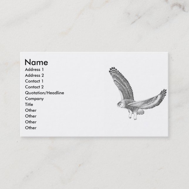 Snowy Owl Profile Card (Front)