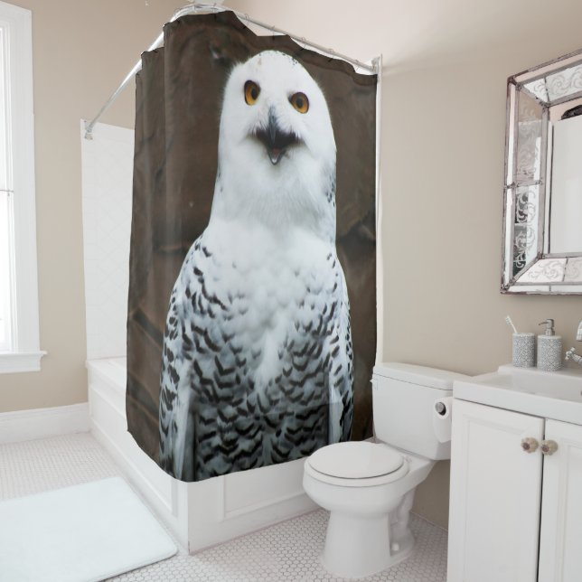 Snowy Owl sccnm Shower Curtain (In Situ)