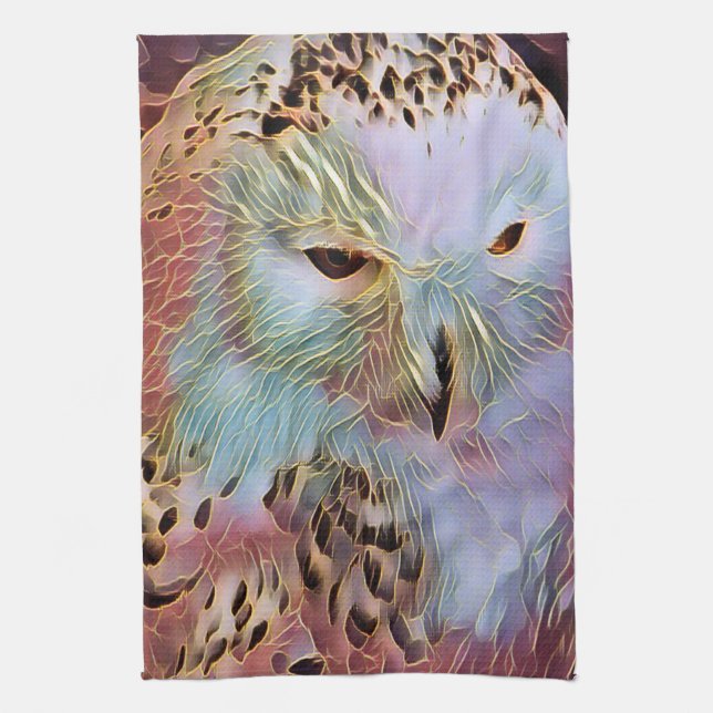 SNOWY OWL    TEA TOWEL (Vertical)
