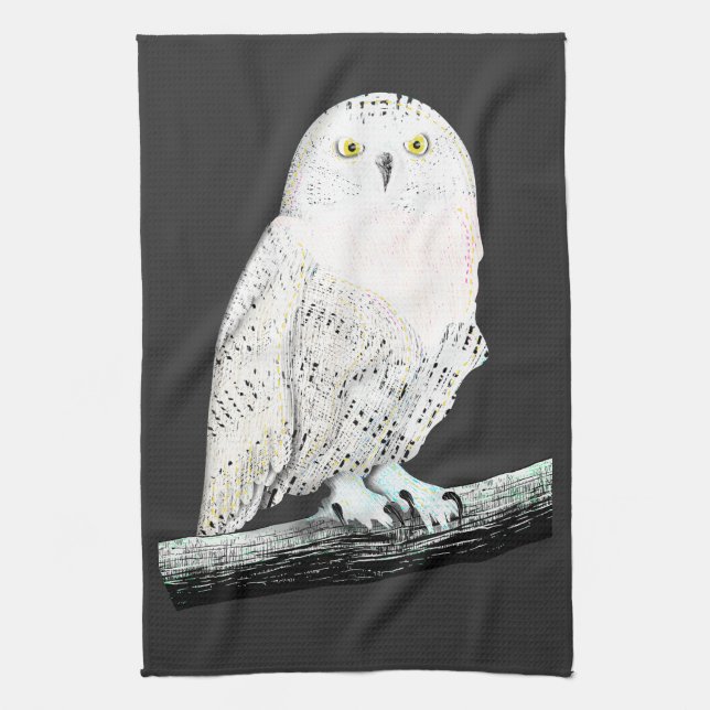 Snowy Owl Tea Towel (Vertical)