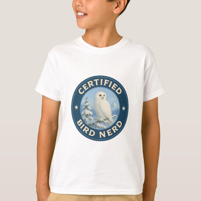 Snowy Owl Vintage Badge T-Shirt (Front)