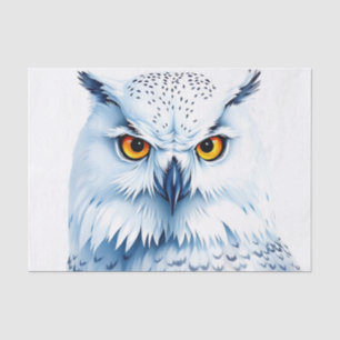 Snowy Owl Watercolor Detailed Feathers Tissue Paper