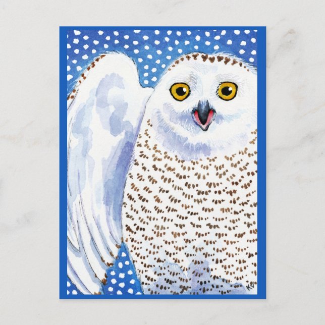 Snowy Owl Winter Christmas postcard (Front)