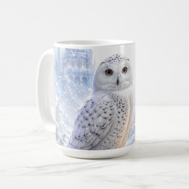 Snowy Owl Winter Magic Coffee Mug (Front Left)