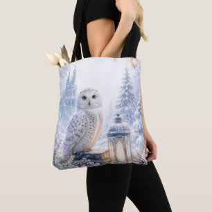 Snowy Owl Winter Magic Tote Bag