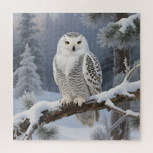 Snowy Owl Winter Portrait Jigsaw Puzzle (Vertical)