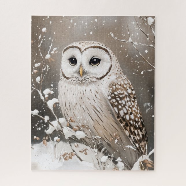Snowy Owl Winter Snow Jigsaw Puzzle (Vertical)