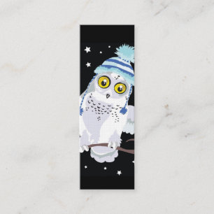 Snowy Owl with Hat Bookmark Mini Business Card