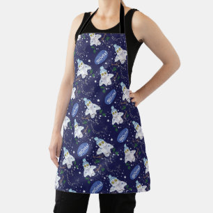 Snowy Owl with Hat Happy Hoots Pattern Christmas Apron