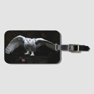 Snowy Owl With Open Wings bc ltcna Luggage Tag
