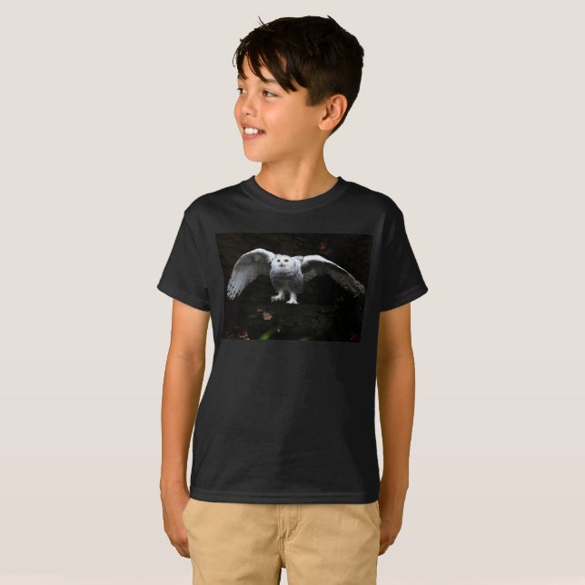 Snowy Owl With Open Wings bccna T-Shirt (Front Full)