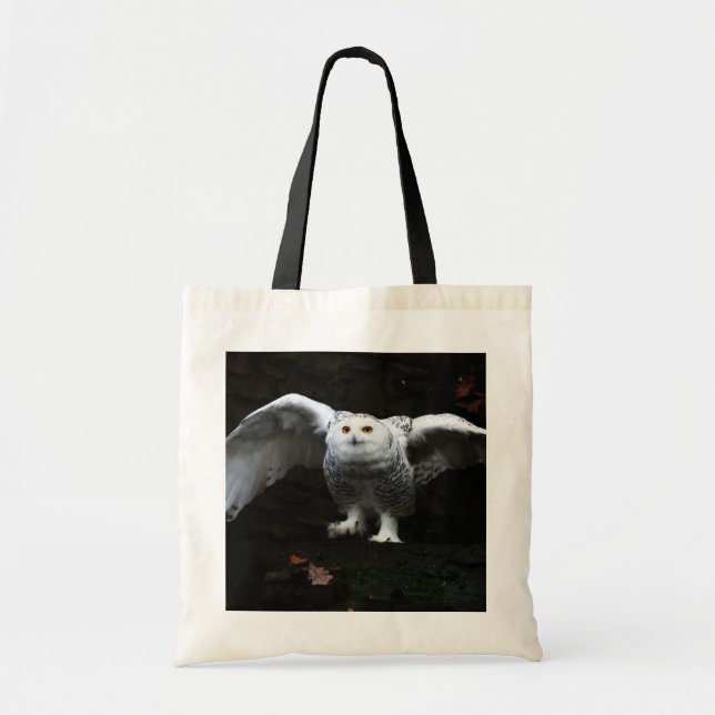Snowy Owl With Open Wings bti Tote Bag (Front)