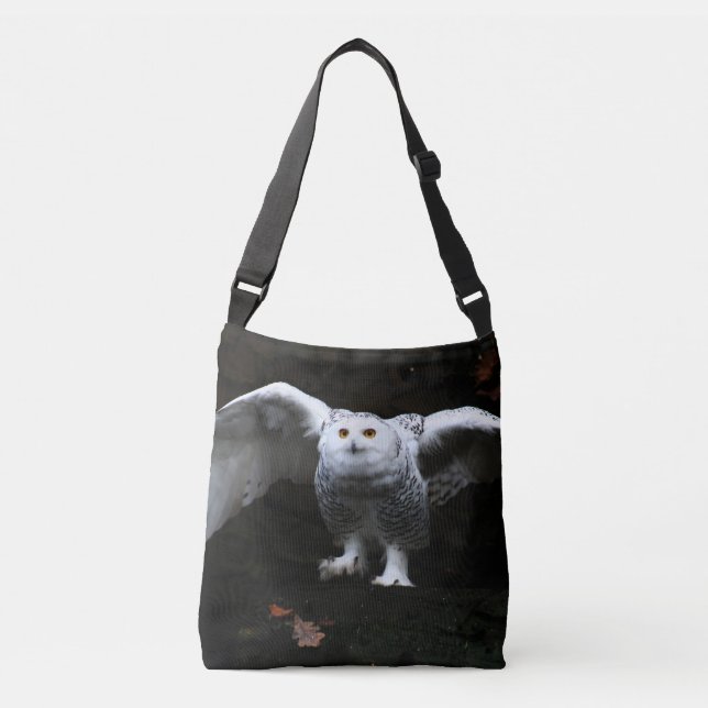 Snowy Owl With Open Wings cbbcnm Crossbody Bag (Front)