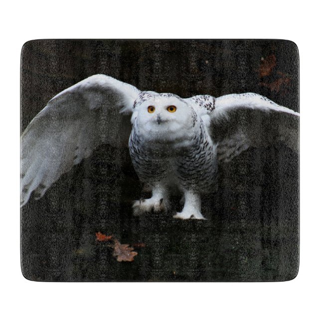 Snowy Owl With Open Wings cbcna Cutting Board (Front)