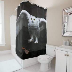 Snowy Owl With Open Wings sccnm Shower Curtain