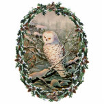 SNOWY OWL & WREATH by SHARON SHARPE Photo Sculpture Decoration<br><div class="desc">SNOWY OWL & WREATH from an original watercolor by SHARON SHARPE</div>