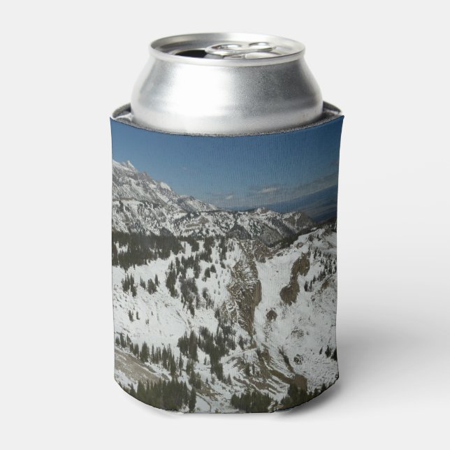 Snowy Peaks of Grand Teton Mountains I Photography Can Cooler (Can Front)