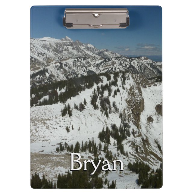 Snowy Peaks of Grand Teton Mountains I Photography Clipboard (Front)