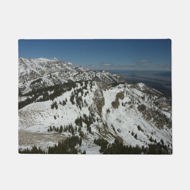 Snowy Peaks of Grand Teton Mountains I Photography Doormat (Front)