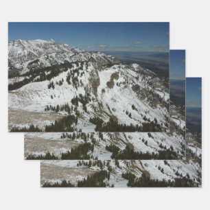 Snowy Peaks of Grand Teton Mountains I Photography Wrapping Paper Sheet
