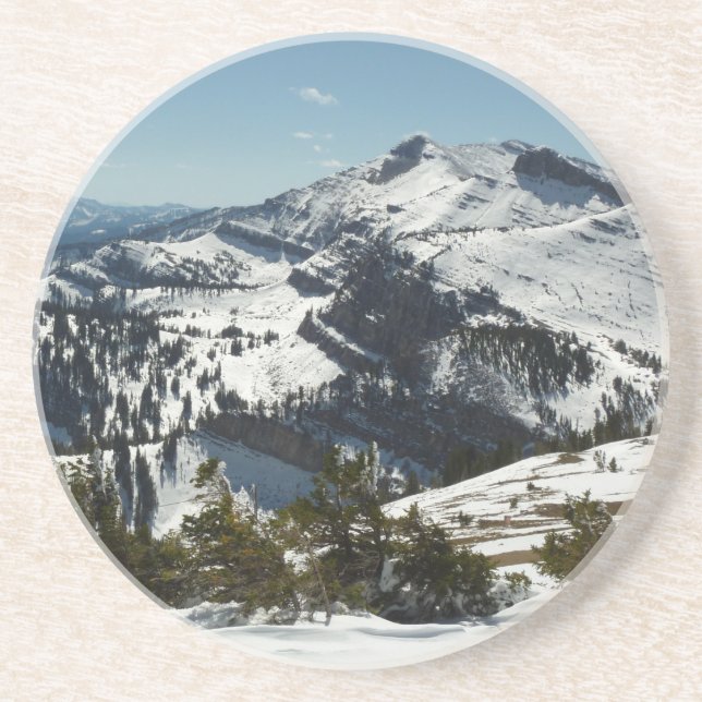 Snowy Peaks of Grand Teton Mountains II Photo Coaster (Front)