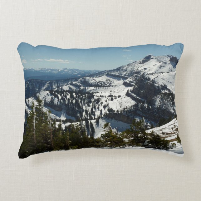Snowy Peaks of Grand Teton Mountains II Photo Decorative Cushion (Front)