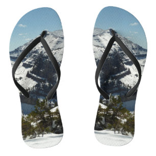Snowy Peaks of Grand Teton Mountains II Photo Flip Flops