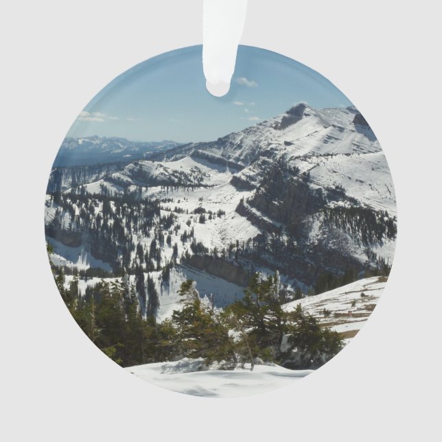 Snowy Peaks of Grand Teton Mountains II Photo Ornament (Front)