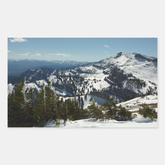 Snowy Peaks of Grand Teton Mountains II Photo Rectangular Sticker (Front)