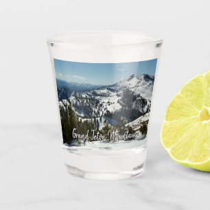 Snowy Peaks of Grand Teton Mountains II Photo Shot Glass