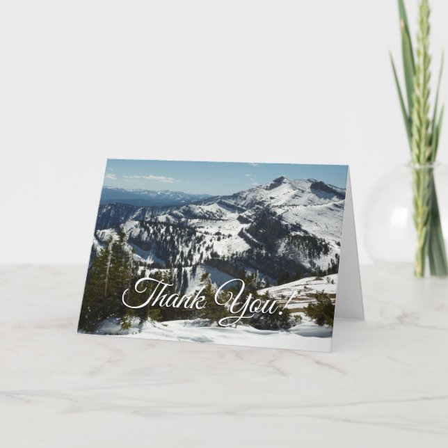Snowy Peaks of Grand Teton Mountains II Photo Thank You Card (Front)