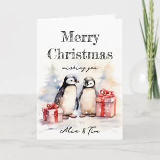 Snowy Penguins Christmas Card
