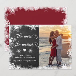 Snowy Photo Christmas Pregnancy Announcement Cards