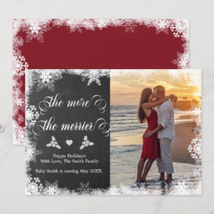 Snowy Photo Christmas Pregnancy Announcement Cards