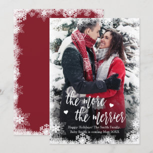Snowy Photo Christmas Pregnancy Announcement Cards