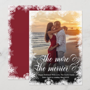 Snowy Photo Christmas Pregnancy Announcement Cards