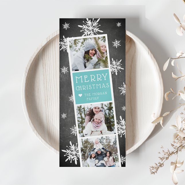 Snowy Photobooth Holiday Photo Collage Card (Creator Uploaded)