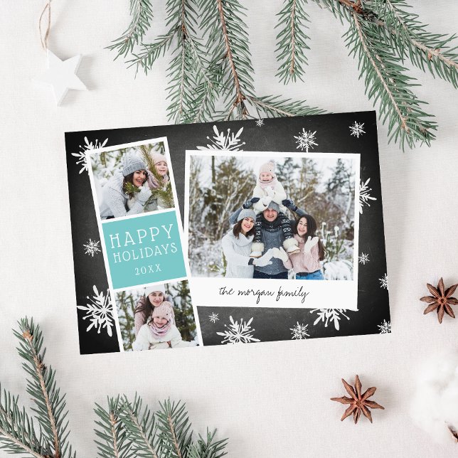 Snowy Photobooth Holiday Photo Collage Card (Creator Uploaded)