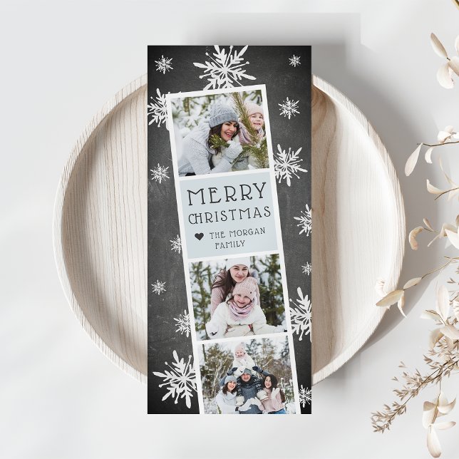 Snowy Photobooth Holiday Photo Collage Card (Creator Uploaded)