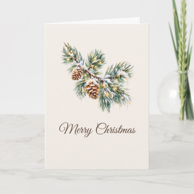 Snowy Pine Branch Card (Front)