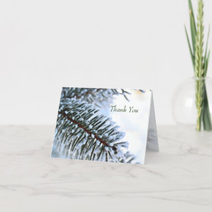 Snowy Pine Branch Thank You Card