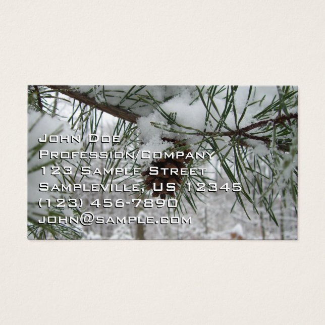 Snowy Pine Branch Winter Nature Photography (Front)